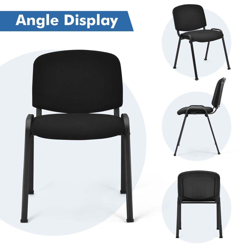 Set of 5/10/15 Conference Chairs, Stackable Office Guest Chairs w/ Ergonomic Upholstered Seat & Metal Frame for Meeting Room, Reception Lobby