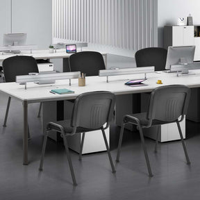 Set of 5/10/15 Conference Chairs, Stackable Office Guest Chairs w/ Ergonomic Upholstered Seat & Metal Frame for Meeting Room, Reception Lobby