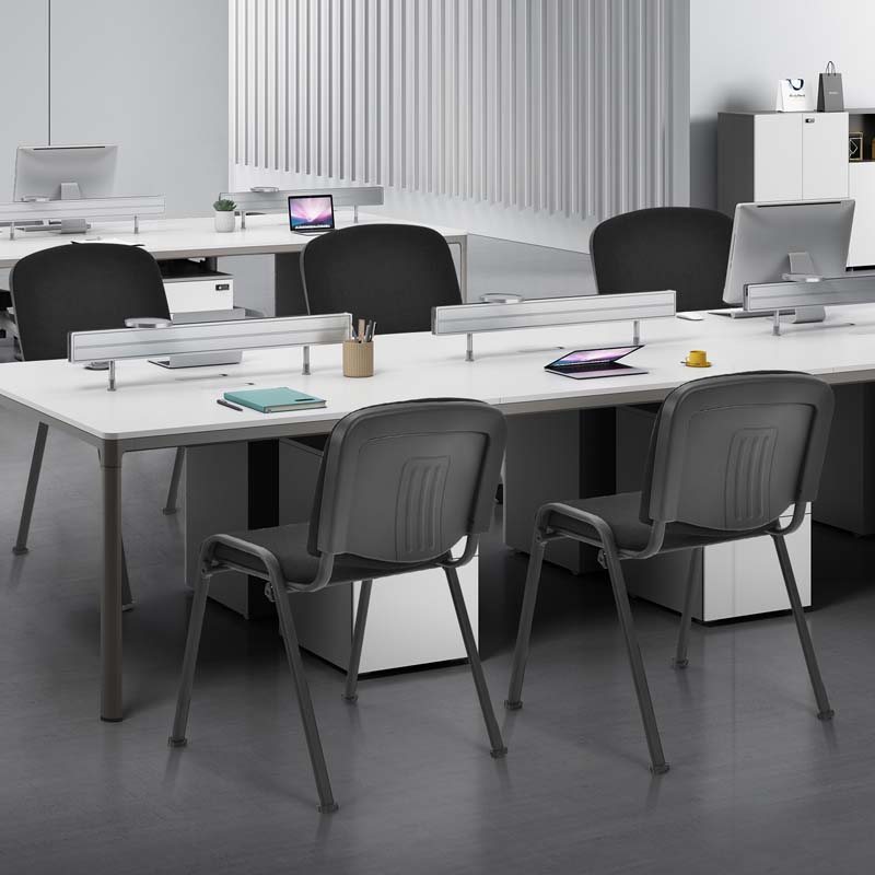 Set of 5/10/15 Conference Chairs, Stackable Office Guest Chairs w/ Ergonomic Upholstered Seat & Metal Frame for Meeting Room, Reception Lobby