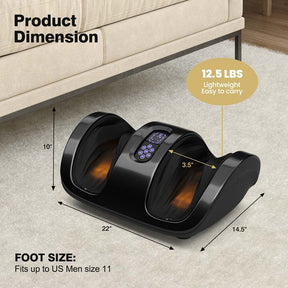 Shiatsu Foot Massager with Heat & Remote, Kneading & Rolling Feet/Leg/Calf/Arm/Ankle Electric Massage Machince