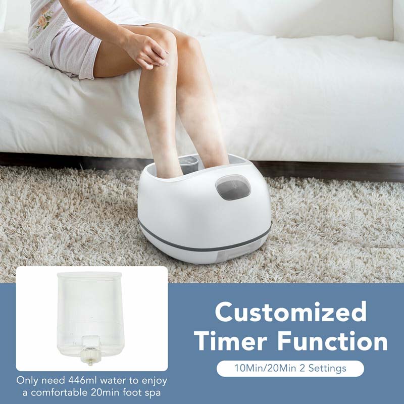 Steam Foot Spa Massager with 3-Level Heating, Timers & One-Touch Safe Operation, Shiatsu Steam Foot Bath Sauna Massager for Home Relaxation