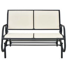 2-Person Outdoor Swing Glider Bench, 48" Patio Double Rocking Loveseat Chair with Steel Frame & Fabric Seat for Backyard Poolside, Garden Lawn
