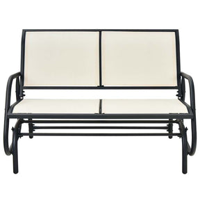 2-Person Outdoor Swing Glider Bench, 48" Patio Double Rocking Loveseat Chair with Steel Frame & Fabric Seat for Backyard Poolside, Garden Lawn