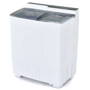21 LBS Portable Washing Machine with Drain Pump, Twin Tub Top Load Washer Spin Dryer Combo for RV Apartment