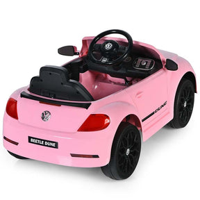12V Kids Ride-on Car Licensed Volkswagen Beetle Battery Powered Vehicle Riding Toy Car with Remote Control, Spring Suspension & LED Lights