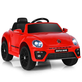 12V Kids Ride-on Car Licensed Volkswagen Beetle Battery Powered Vehicle Riding Toy Car with Remote Control, Spring Suspension & LED Lights