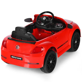 12V Kids Ride-on Car Licensed Volkswagen Beetle Battery Powered Vehicle Riding Toy Car with Remote Control, Spring Suspension & LED Lights