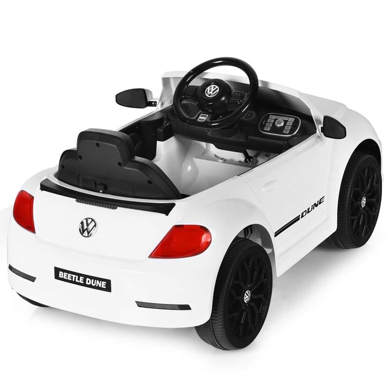 12V Kids Ride-on Car Licensed Volkswagen Beetle Battery Powered Vehicle Riding Toy Car with Remote Control, Spring Suspension & LED Lights