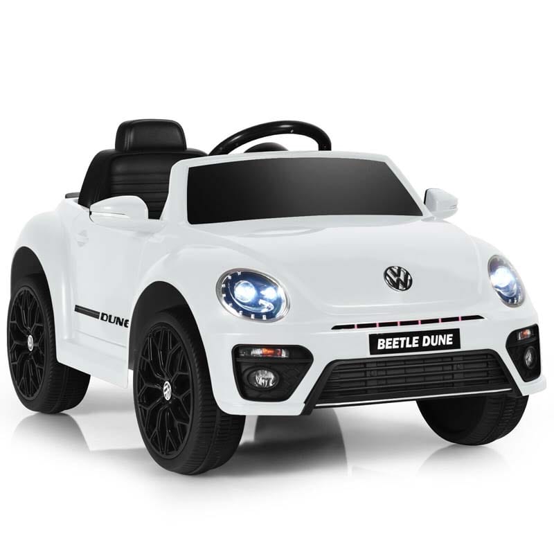 12V Kids Ride-on Car Licensed Volkswagen Beetle Battery Powered Vehicle Riding Toy Car with Remote Control, Spring Suspension & LED Lights