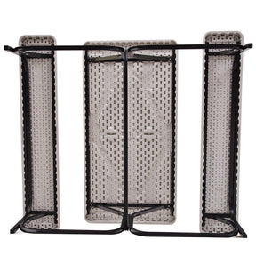 Outdoor Picnic Table Bench Set, All-Weather Dining Table Set, Metal Base Wood-Like Texture, Large Camping Table for Lawn Garden Backyard