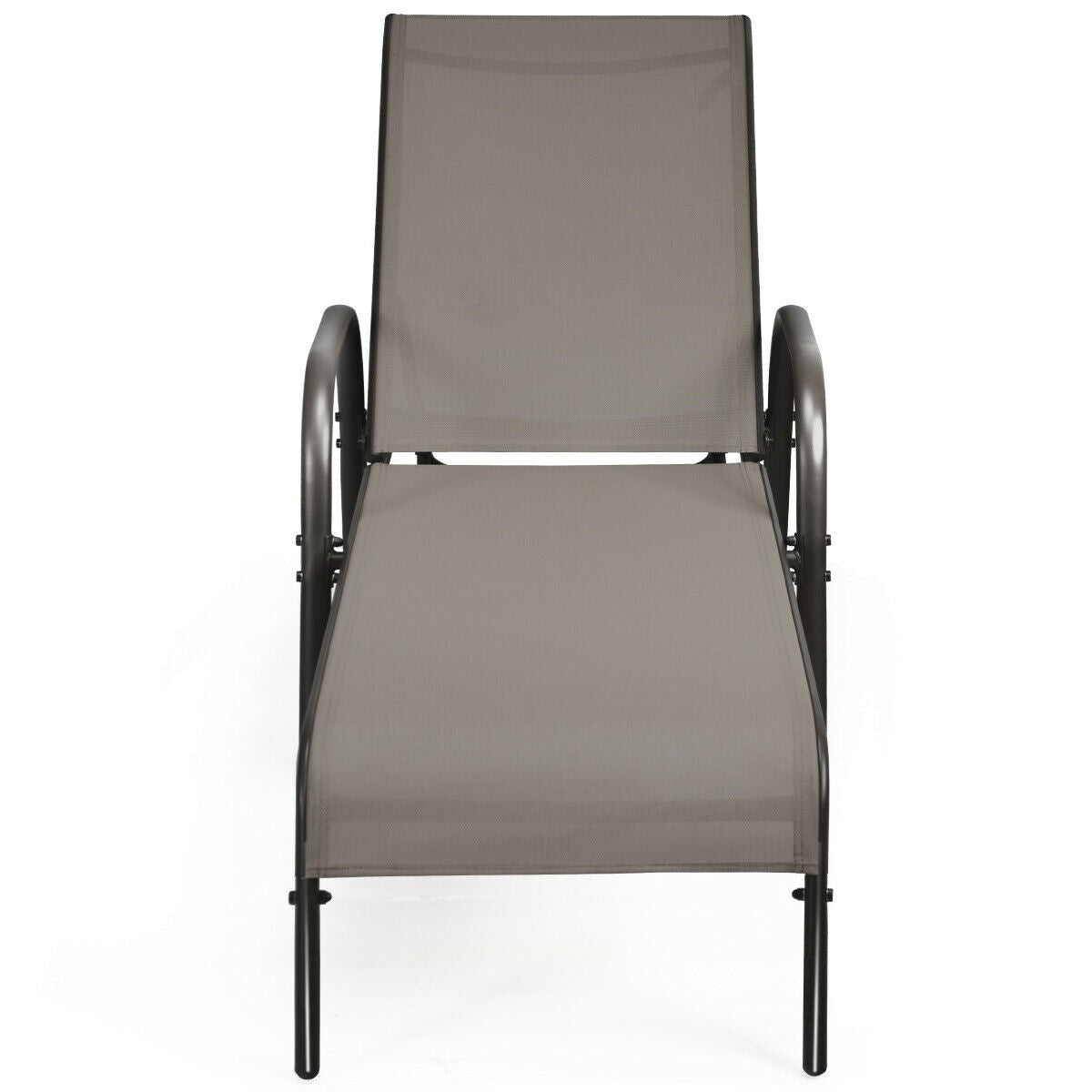 Outdoor Folding Chaise Lounge Chair with 5-Position Adjustable Backrest, Lightweight Fabric Sunbathing Chair Sun Lounger for Poolside Patio