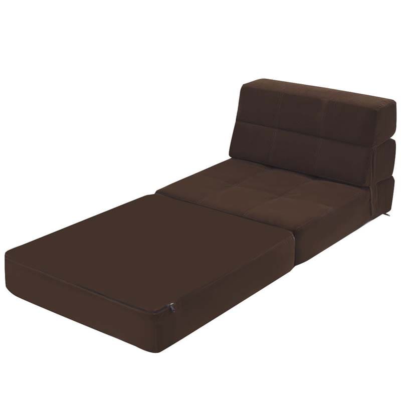 Triple Fold Down Sofa Bed, 3-in-1 Convertible Floor Couch Sleeper with Removable Cover, Padded Foam Guest Futon Lounger Chair for Living Room