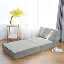 Triple Fold Down Sofa Bed, 3-in-1 Convertible Floor Couch Sleeper with Removable Cover, Padded Foam Guest Futon Lounger Chair for Living Room