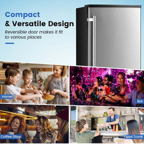 80LBS/24H Commercial Ice Maker, 115V Stainless Steel Undercounter Ice Maker Machine with Drain Pump, 25LBS Ice Bin & Self-Cleaning Function
