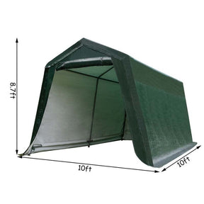 10x10 Ft Heavy Duty Outdoor Storage Shelter, Steel Frame Enclosed Carport Shed with Waterproof Ripstop Cover, Portable Garage Tent for Motorcycle, ATV
