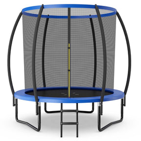 8/10/12FT ASTM Approved Outdoor Large Recreational Trampoline with Ladder & Enclosure Net Safety Pad